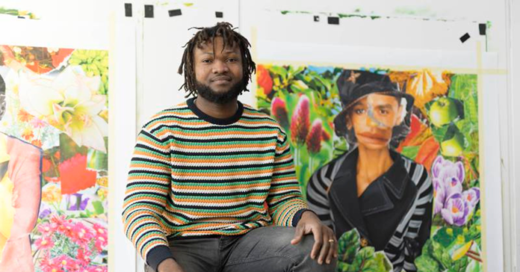 In his debut exhibition in the UAE, Ghanaian artist Larry Amponsah discusses black identity