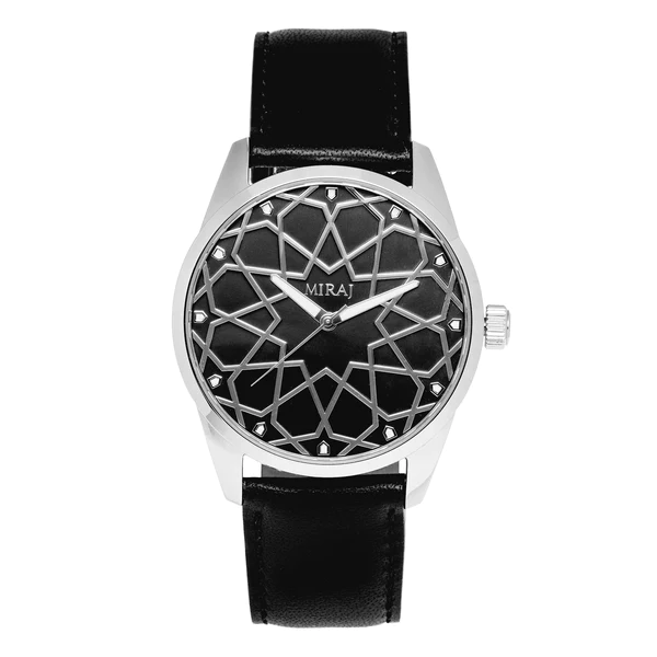 Miraj Alhambra Men's Silver and Black Watch