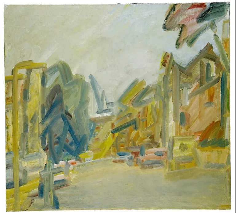 Frank Auerbach's 'Albert Street, 2009' painting displayed at auction.